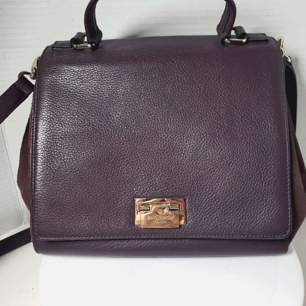 Kate Spade NY Magnolia Park Purple Leather & Suede Crossbody Handbag